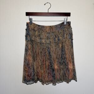 Peruvian Connection Black Brown Orange Layered Skirt 6